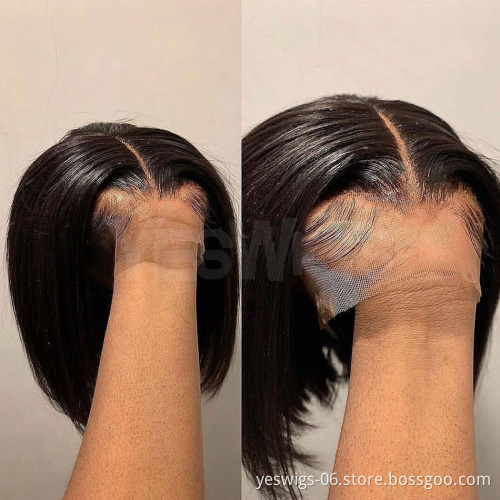 Cheap Raw Brazilian Virgin 100% Human Hair Short Bob Frontal Wigs HD Full Lace Front Wig Transparent Lace Wig For Black Women